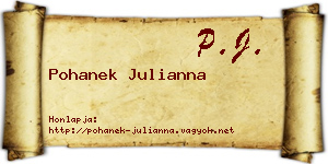 Pohanek Julianna névjegykártya